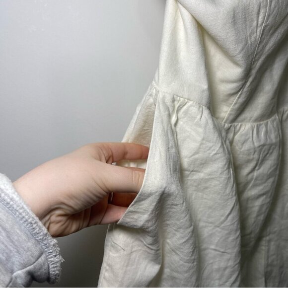 Old Navy women's white linen blend O ring halter summer beach romper in size XXL - Picture 5 of 10